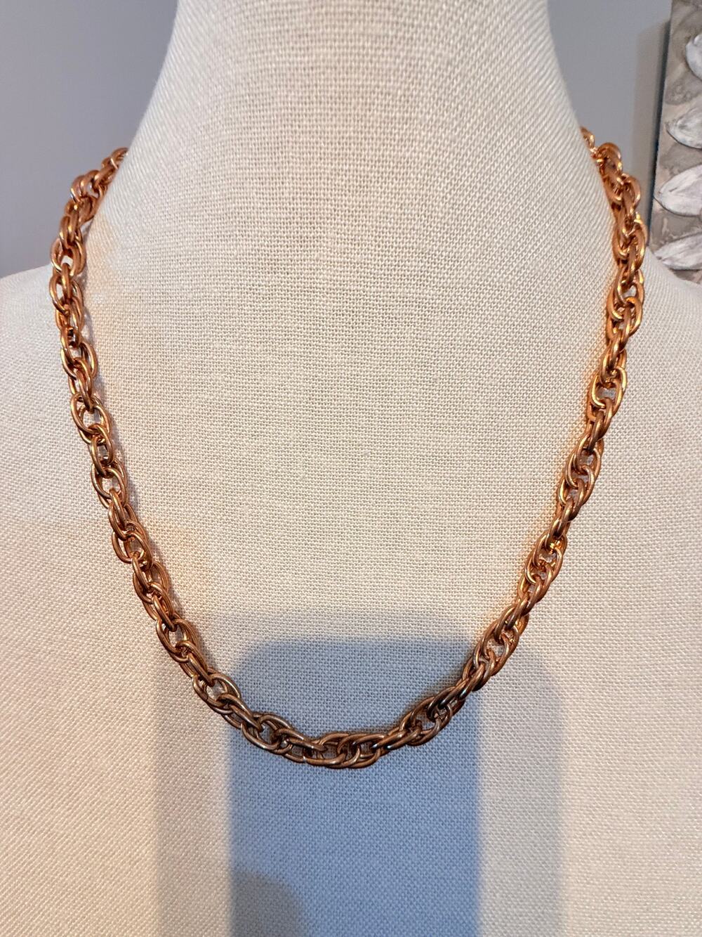 Vintage Gold Tone Double Link Chain Necklace 22”